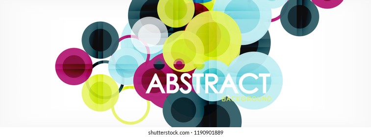 Overlapping circles design background. Trendy abstract layout template for business or technology presentation or web brochure cover, wallpaper. Vector illustration