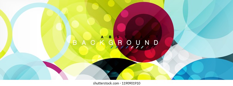 Überlappende Kreise gestalten Hintergrund. Trendy abstrakte Layout-Vorlage für Geschäfts- oder Technologiepräsentation oder Web-Broschüre Titelbild, Bildschirmhintergrund. Vektorgrafik
