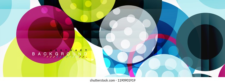 Overlapping circles design background. Trendy abstract layout template for business or technology presentation or web brochure cover, wallpaper. Vector illustration