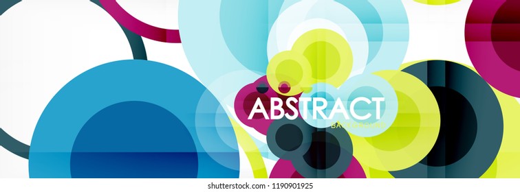 Overlapping circles design background. Trendy abstract layout template for business or technology presentation or web brochure cover, wallpaper. Vector illustration