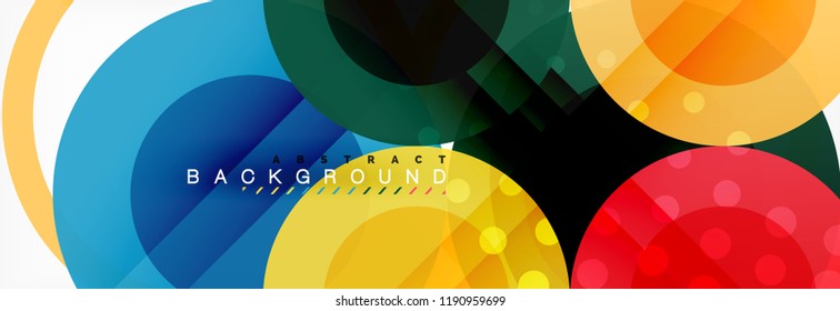 Overlapping circles design background. Trendy abstract layout template for business or technology presentation or web brochure cover, wallpaper. Vector illustration