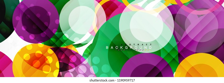 Overlapping circles design background. Trendy abstract layout template for business or technology presentation or web brochure cover, wallpaper. Vector illustration