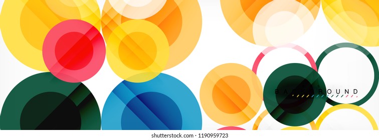 Overlapping circles design background. Trendy abstract layout template for business or technology presentation or web brochure cover, wallpaper. Vector illustration