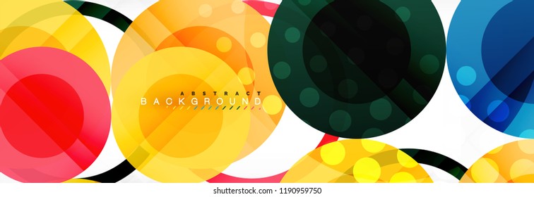 Overlapping circles design background. Trendy abstract layout template for business or technology presentation or web brochure cover, wallpaper. Vector illustration