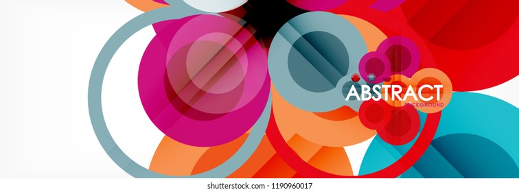 Overlapping circles design background. Trendy abstract layout template for business or technology presentation or web brochure cover, wallpaper. Vector illustration