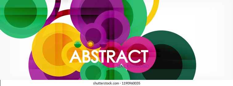 Overlapping circles design background. Trendy abstract layout template for business or technology presentation or web brochure cover, wallpaper. Vector illustration
