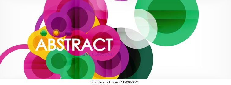 Überlappende Kreise gestalten Hintergrund. Trendy abstrakte Layout-Vorlage für Geschäfts- oder Technologiepräsentation oder Web-Broschüre Titelbild, Bildschirmhintergrund. Vektorgrafik