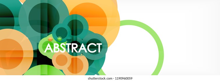 Overlapping circles design background. Trendy abstract layout template for business or technology presentation or web brochure cover, wallpaper. Vector illustration