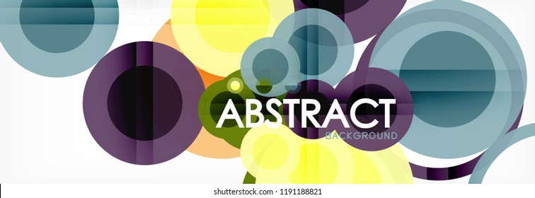 Overlapping circles design background. Trendy abstract layout template for business or technology presentation or web brochure cover, wallpaper. Vector illustration