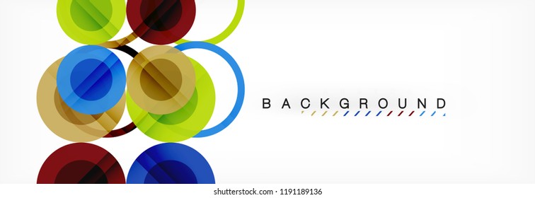 Overlapping circles design background. Trendy abstract layout template for business or technology presentation or web brochure cover, wallpaper. Vector illustration