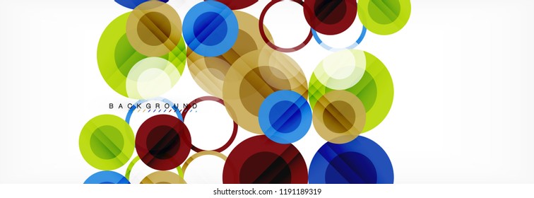 Overlapping circles design background. Trendy abstract layout template for business or technology presentation or web brochure cover, wallpaper. Vector illustration