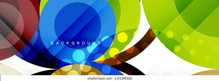 Overlapping circles design background. Trendy abstract layout template for business or technology presentation or web brochure cover, wallpaper. Vector illustration