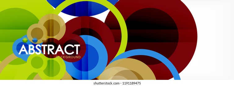 Overlapping circles design background. Trendy abstract layout template for business or technology presentation or web brochure cover, wallpaper. Vector illustration