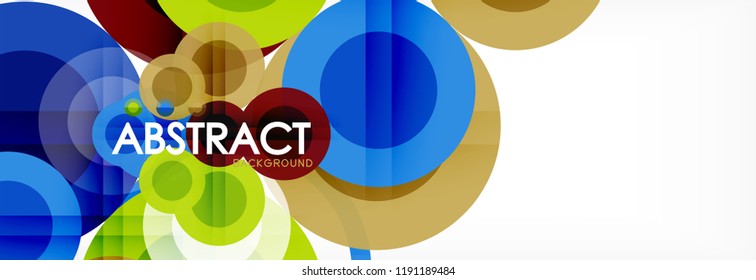 Overlapping circles design background. Trendy abstract layout template for business or technology presentation or web brochure cover, wallpaper. Vector illustration