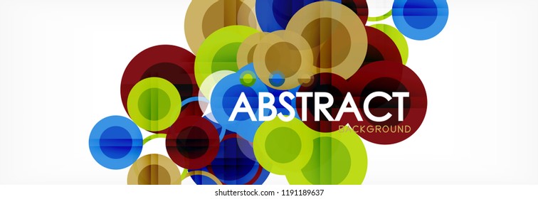 Overlapping circles design background. Trendy abstract layout template for business or technology presentation or web brochure cover, wallpaper. Vector illustration
