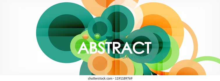 Fondo de diseño de círculos superpuestos. Plantilla de diseño abstracto de moda para presentación de negocios o tecnología o portada de folletos web, fondo de pantalla. Ilustración del vector