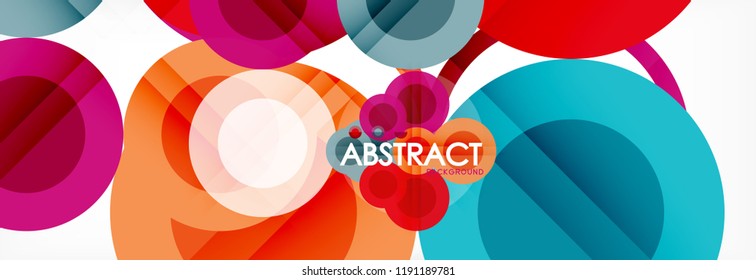 Overlapping circles design background. Trendy abstract layout template for business or technology presentation or web brochure cover, wallpaper. Vector illustration