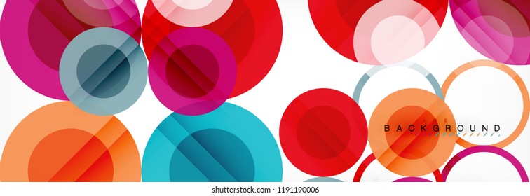 Overlapping circles design background. Trendy abstract layout template for business or technology presentation or web brochure cover, wallpaper. Vector illustration