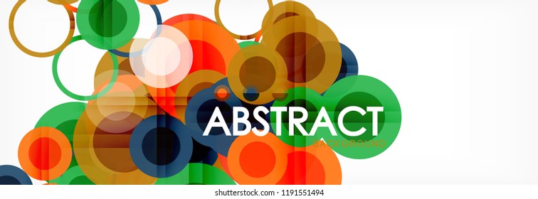 Overlapping circles design background. Trendy abstract layout template for business or technology presentation or web brochure cover, wallpaper. Vector illustration