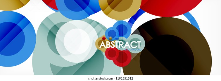 Overlapping circles design background. Trendy abstract layout template for business or technology presentation or web brochure cover, wallpaper. Vector illustration