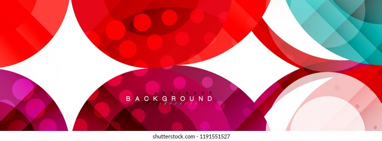 Overlapping circles design background. Trendy abstract layout template for business or technology presentation or web brochure cover, wallpaper. Vector illustration
