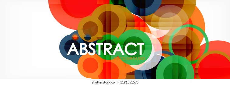 Overlapping circles design background. Trendy abstract layout template for business or technology presentation or web brochure cover, wallpaper. Vector illustration