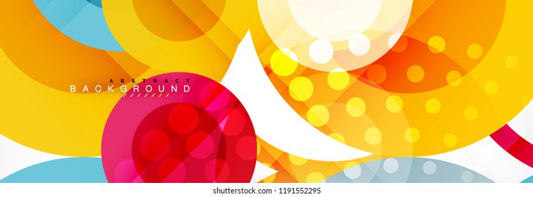 Fondo de diseño de círculos superpuestos. Plantilla de diseño abstracto de moda para presentación de negocios o tecnología o portada de folletos web, fondo de pantalla. Ilustración del vector