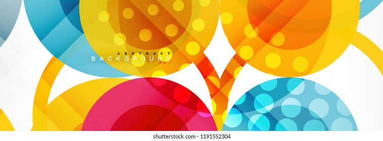 Overlapping circles design background. Trendy abstract layout template for business or technology presentation or web brochure cover, wallpaper. Vector illustration