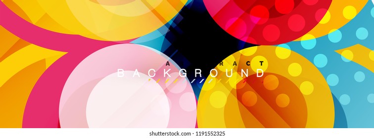 Fundo de design de círculos sobrepostos. Modelo de layout abstrato moderno para apresentação de negócios ou tecnologia ou capa de brochura da web, papel de parede. Ilustração vetorial