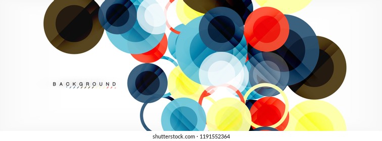Overlapping circles design background. Trendy abstract layout template for business or technology presentation or web brochure cover, wallpaper. Vector illustration