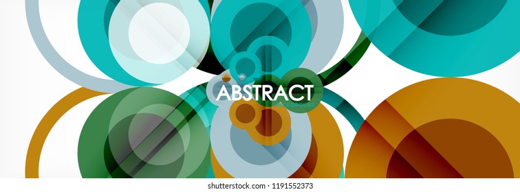 Overlapping circles design background. Trendy abstract layout template for business or technology presentation or web brochure cover, wallpaper. Vector illustration