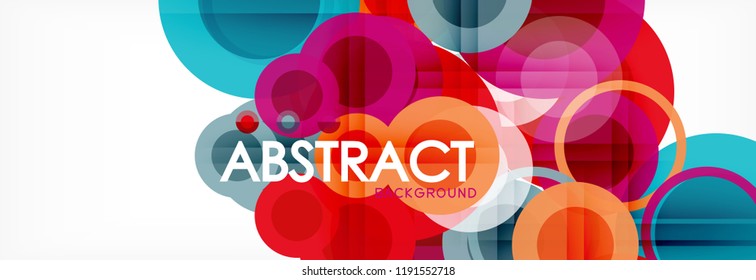 Overlapping circles design background. Trendy abstract layout template for business or technology presentation or web brochure cover, wallpaper. Vector illustration