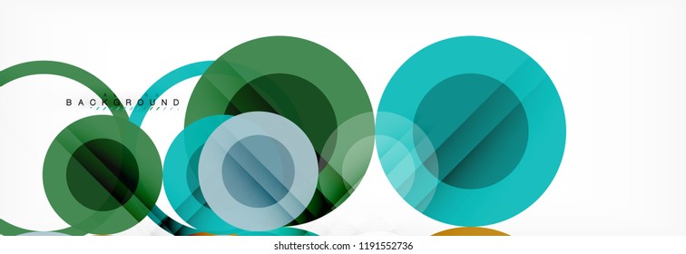 Overlapping circles design background. Trendy abstract layout template for business or technology presentation or web brochure cover, wallpaper. Vector illustration