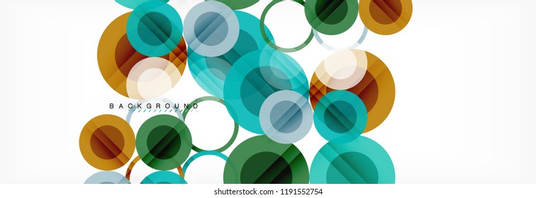 Overlapping circles design background. Trendy abstract layout template for business or technology presentation or web brochure cover, wallpaper. Vector illustration