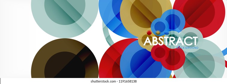 Overlapping circles design background. Trendy abstract layout template for business or technology presentation or web brochure cover, wallpaper. Vector illustration