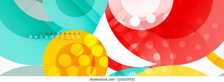 Overlapping circles design background. Trendy abstract layout template for business or technology presentation or web brochure cover, wallpaper. Vector illustration