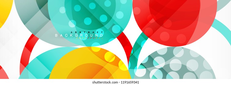 Overlapping circles design background. Trendy abstract layout template for business or technology presentation or web brochure cover, wallpaper. Vector illustration