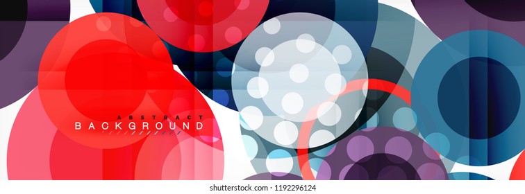 Overlapping circles design background. Trendy abstract layout template for business or technology presentation or web brochure cover, wallpaper. Vector illustration