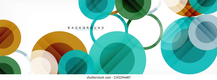 Overlapping circles design background. Trendy abstract layout template for business or technology presentation or web brochure cover, wallpaper. Vector illustration