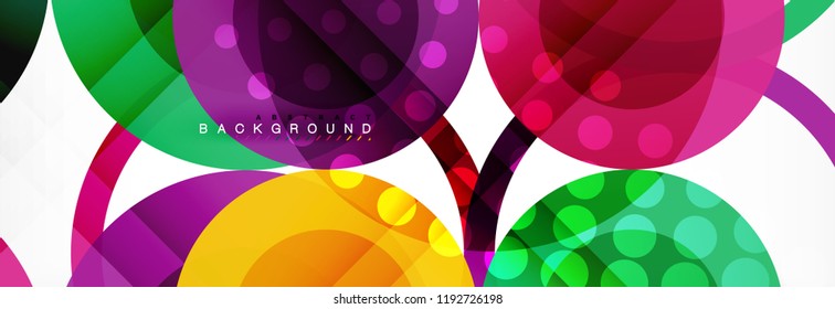 Overlapping circles design background. Trendy abstract layout template for business or technology presentation or web brochure cover, wallpaper. Vector illustration