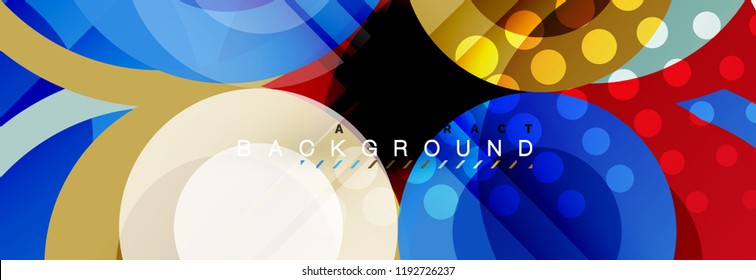 Overlapping circles design background. Trendy abstract layout template for business or technology presentation or web brochure cover, wallpaper. Vector illustration