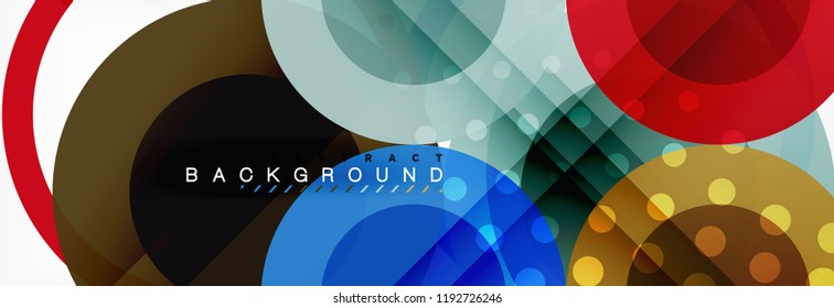 Overlapping circles design background. Trendy abstract layout template for business or technology presentation or web brochure cover, wallpaper. Vector illustration