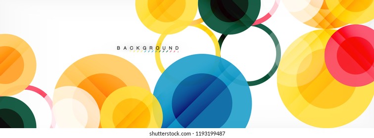 Fundo de design de círculos sobrepostos. Modelo de layout abstrato moderno para apresentação de negócios ou tecnologia ou capa de brochura da web, papel de parede. Ilustração vetorial