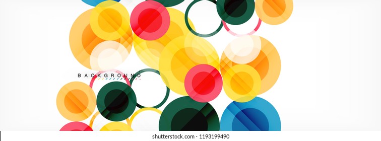 Overlapping circles design background. Trendy abstract layout template for business or technology presentation or web brochure cover, wallpaper. Vector illustration