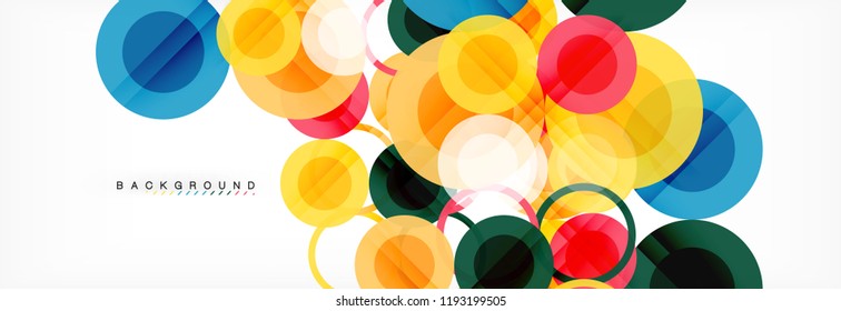 Overlapping circles design background. Trendy abstract layout template for business or technology presentation or web brochure cover, wallpaper. Vector illustration