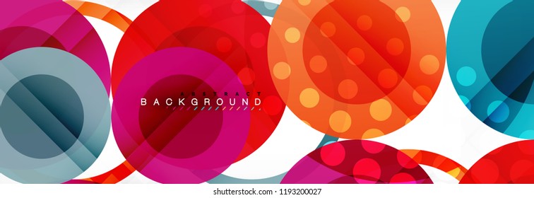 Overlapping circles design background. Trendy abstract layout template for business or technology presentation or web brochure cover, wallpaper. Vector illustration