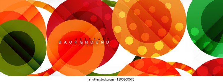 Overlapping circles design background. Trendy abstract layout template for business or technology presentation or web brochure cover, wallpaper. Vector illustration
