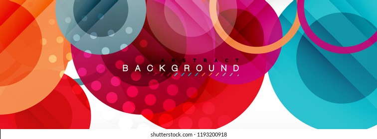 Overlapping circles design background. Trendy abstract layout template for business or technology presentation or web brochure cover, wallpaper. Vector illustration