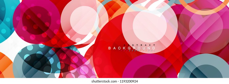 Overlapping circles design background. Trendy abstract layout template for business or technology presentation or web brochure cover, wallpaper. Vector illustration