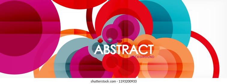 Overlapping circles design background. Trendy abstract layout template for business or technology presentation or web brochure cover, wallpaper. Vector illustration